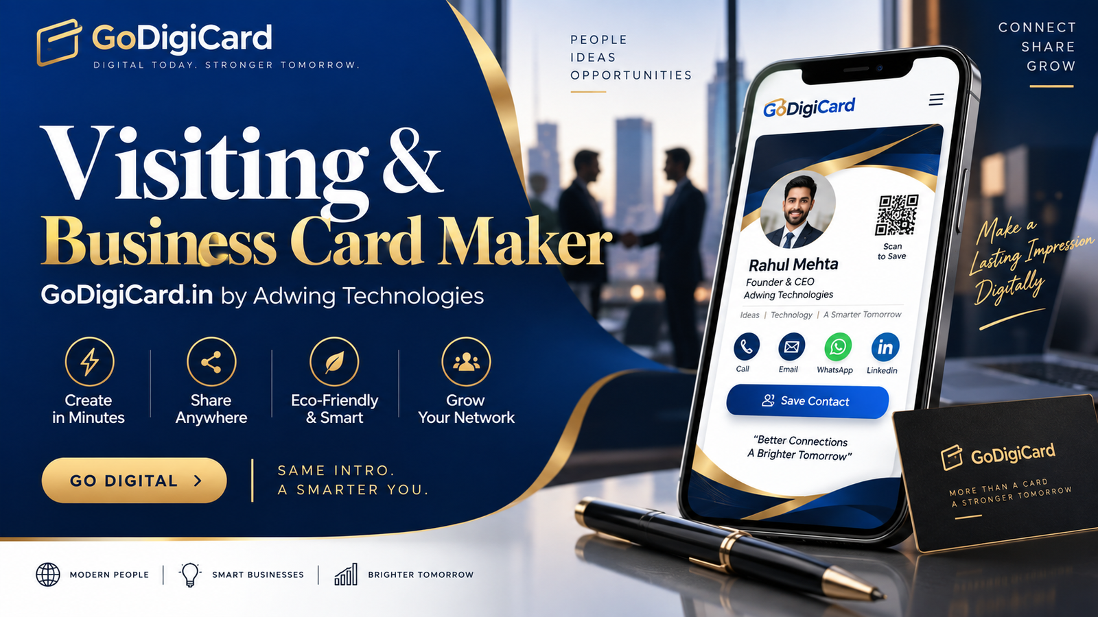 Visiting & Business Card Maker | GoDigicard.in by Adwing Technologies