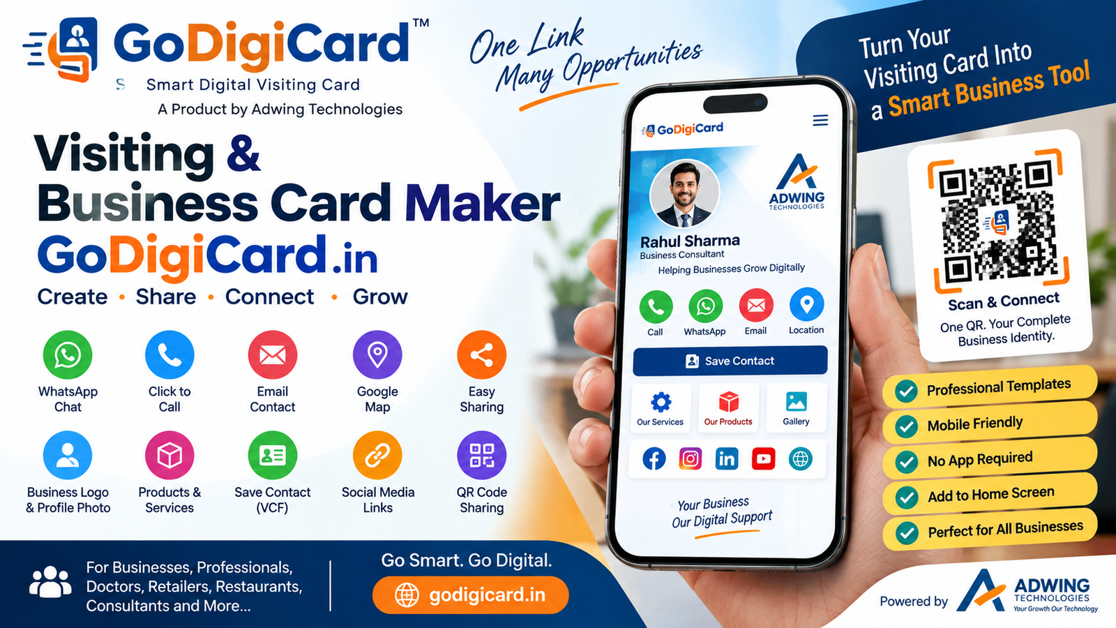 Best Digital Business Card India | GoDigiCard Smart Visiting Card