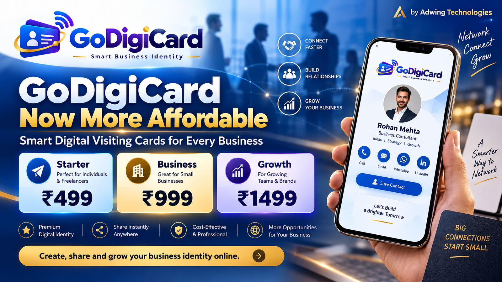 Affordable Digital Visiting Card Plans in India – GoDigiCard Starts at ₹499