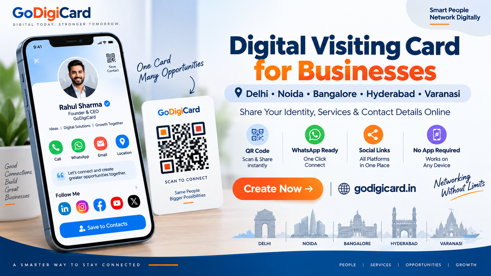 Digital Visiting Card for Businesses in Delhi, Noida, Bangalore, Hyderabad & Varanasi
