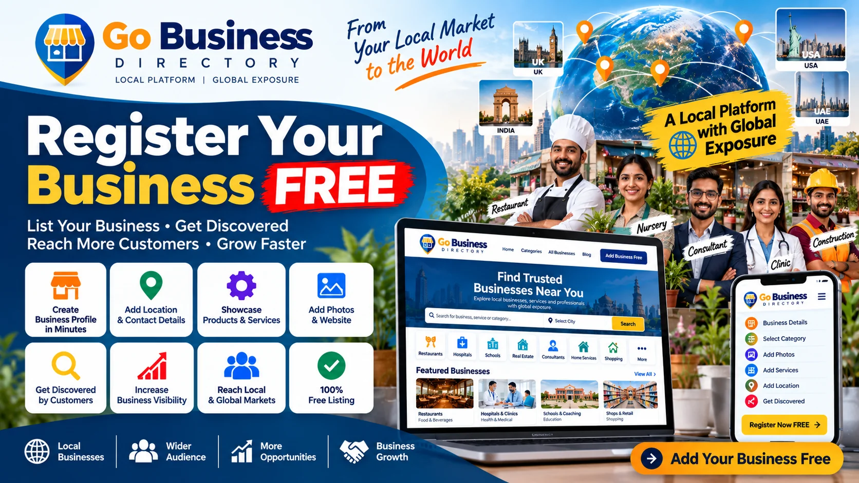 Register Your Business Free Online | GoDigiCard Business Listing India